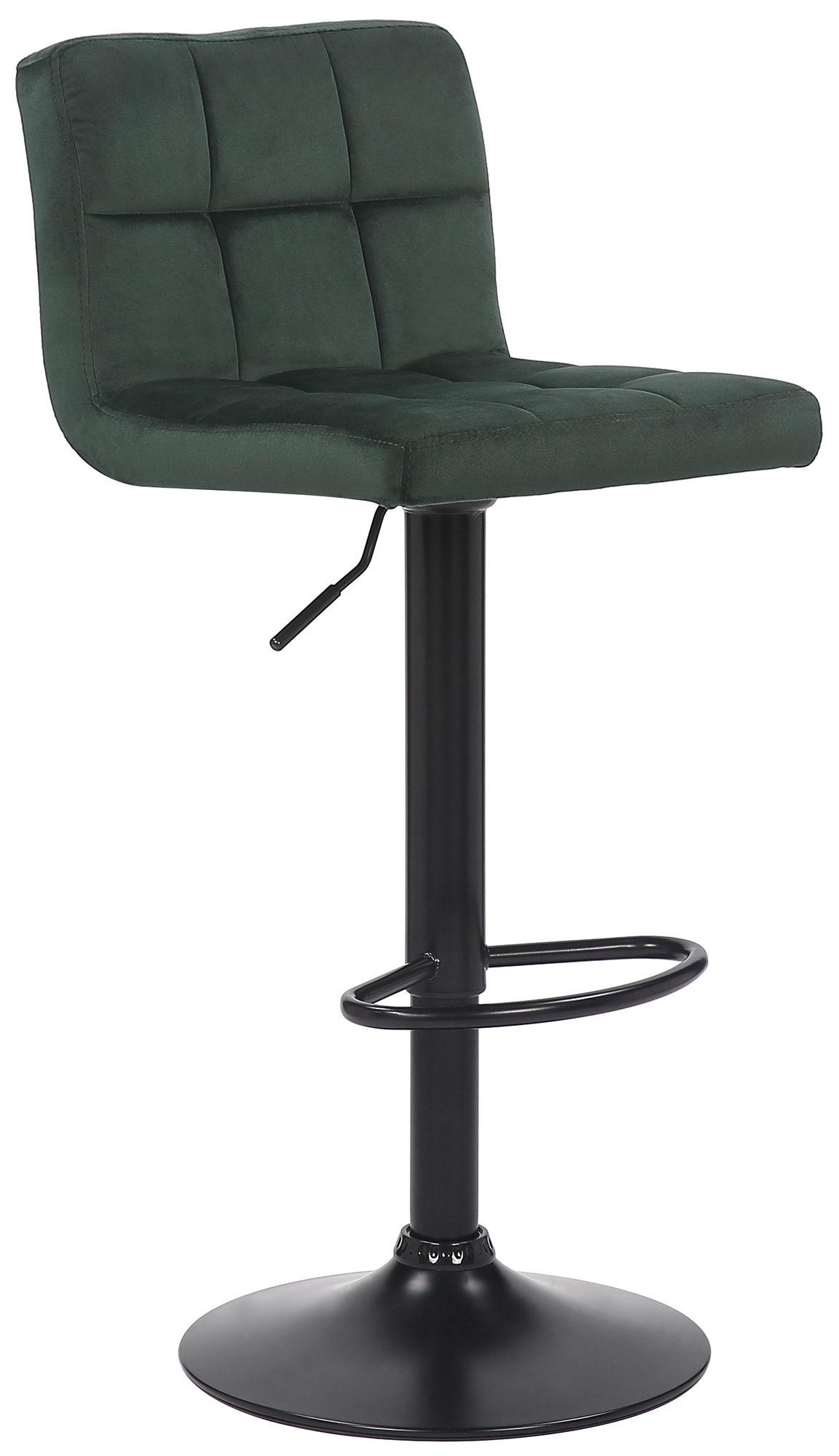 BARHOCKER Samt Grün - Schwarz/Grün, Textil/Metall (40/85/40cm) - CLP