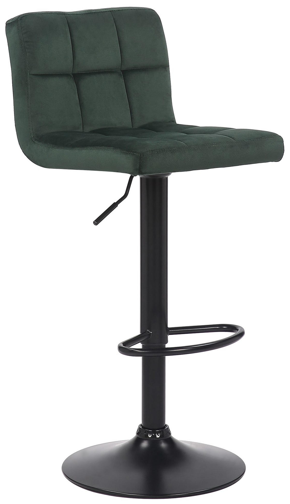 BARHOCKER Samt Grün - Schwarz/Grün, Textil/Metall (40/85/40cm) - CLP