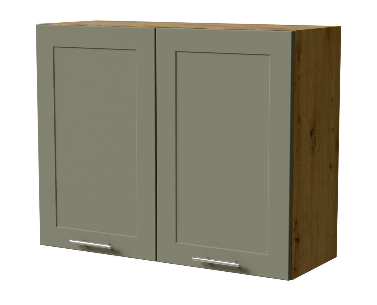 HÄNGESCHRANK Oslo W3/90 Eiche Artisan / Reed Green Matt 90 / 32,5 / 72cm - Eiche Artisan/Grün, Holz/Holzwerkstoff (90/72/32.5cm) - Feldmann-Wohnen
