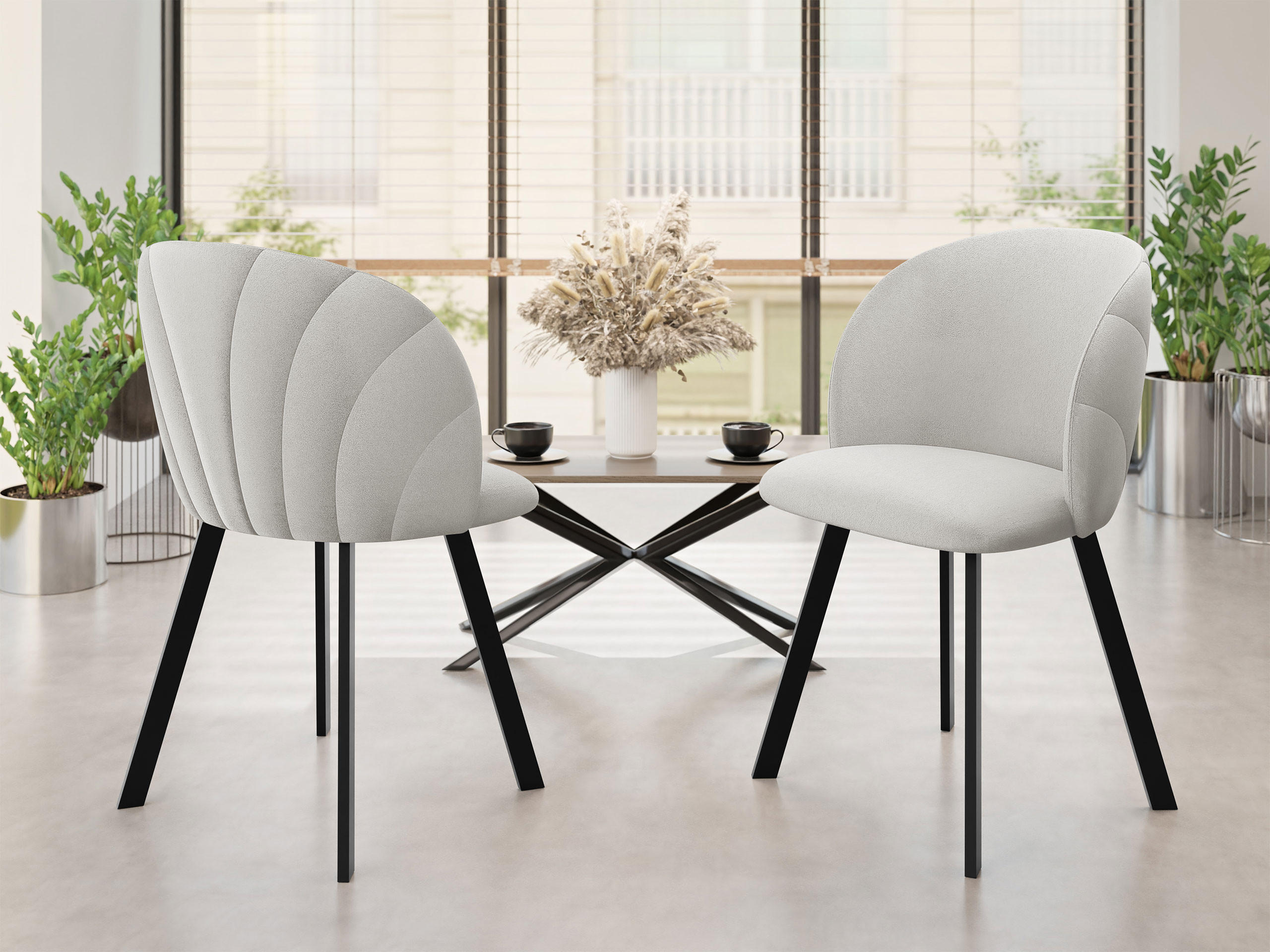 ESSZIMMERSTUHL K99 - Creme/Schwarz, Holzwerkstoff/Textil (51/80/52cm) - MIRJAN24