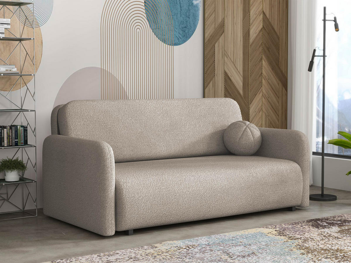 SCHLAFSOFA Viva Sun IV - Hellbraun/Schwarz, Holz/Textil (170/85/103cm) - MIRJAN24