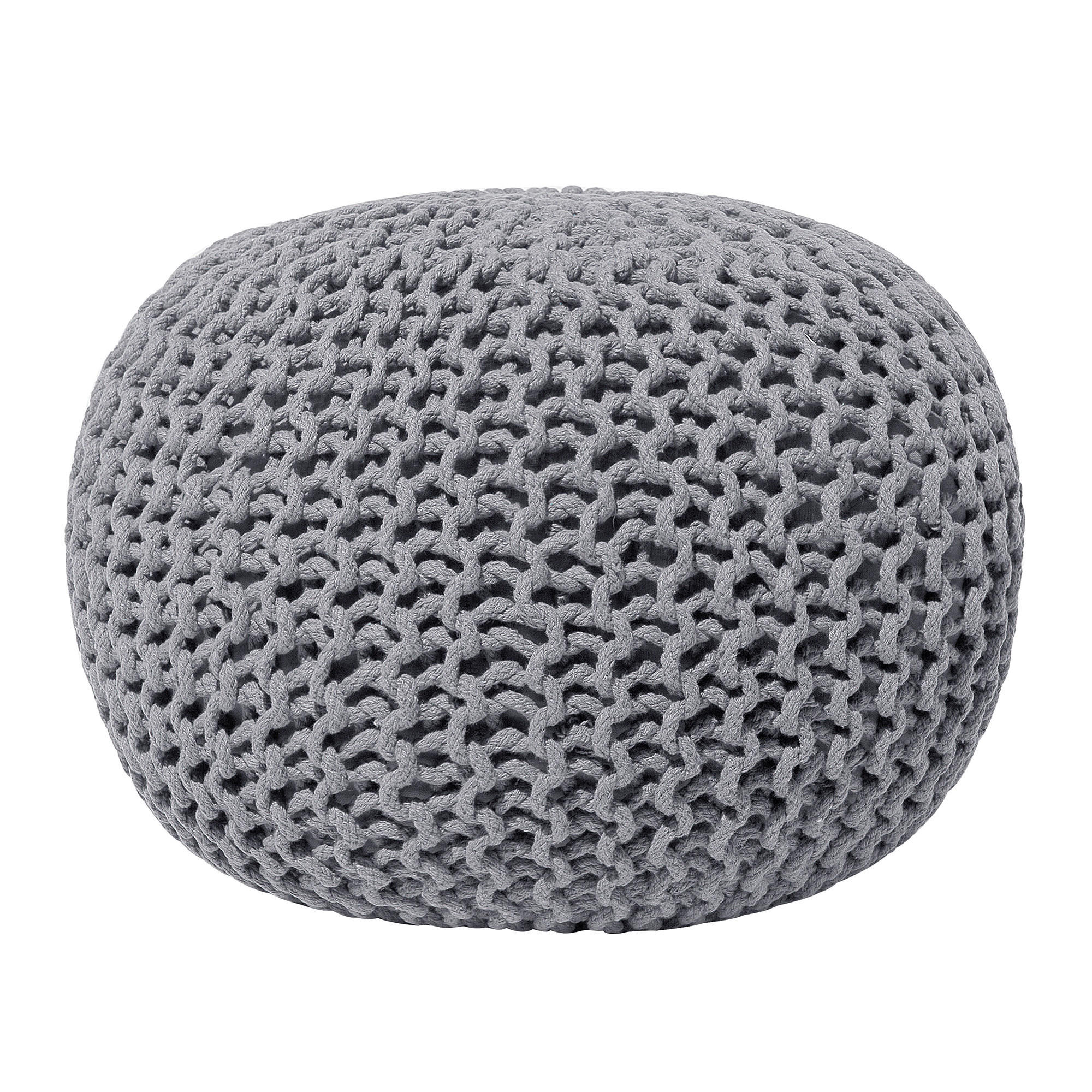 POUF Conrad 50/50/35 cm - Grau, Naturmaterialen/Textil (50/35/50cm) - Beliani