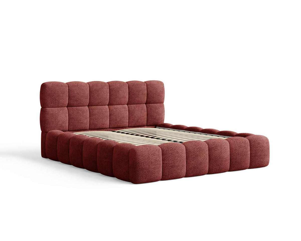 POLSTERBETT 19 - 140x200 cm – Arena – Bett mit Federmechanismus und Stauraum - Rot, Holz (140/200cm) - ROYAL24_MARKT