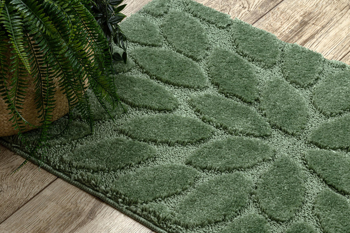 COVOR baie SUPREME STONES, pietre, anti-alunecare, moale - verde 50/80 cm - verde pastel, material textil (50/80cm) - rugsX