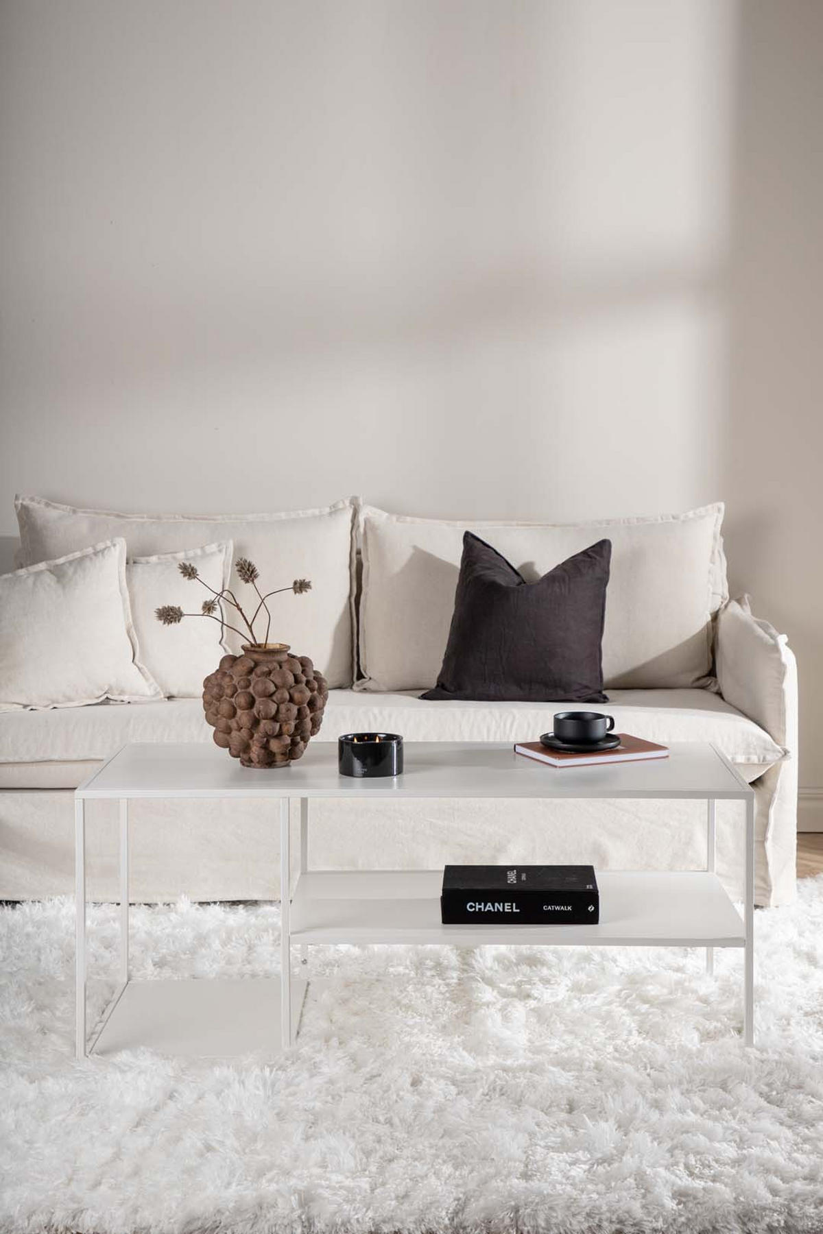COUCHTISCH Weiß - Weiß, Metall (50/120/50cm) - ebuy24