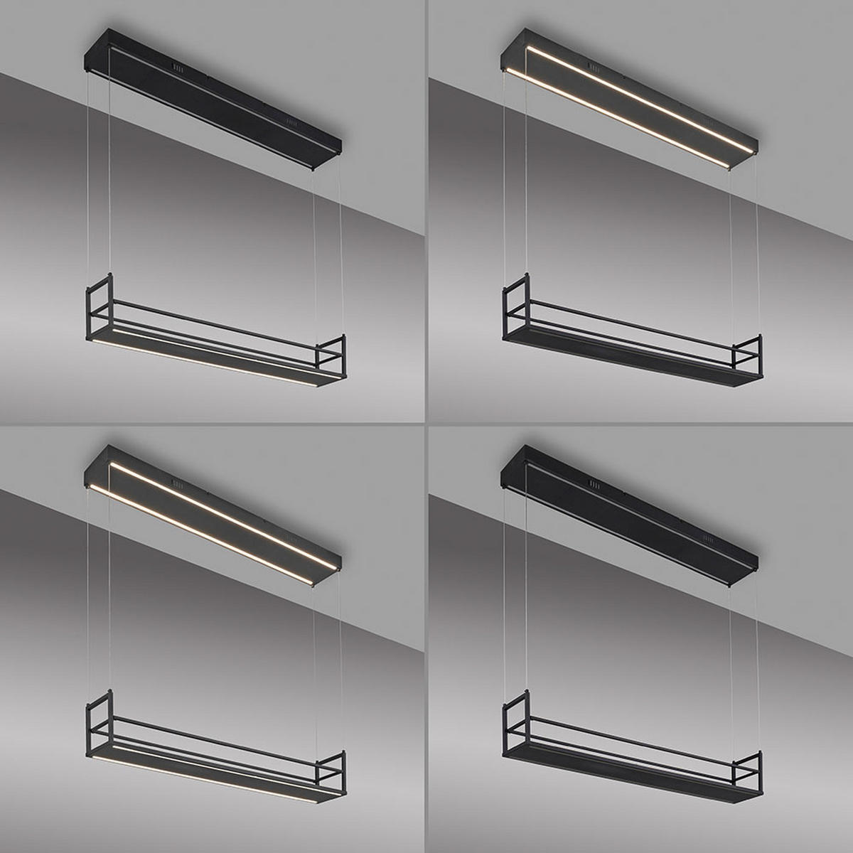 PENDELLEUCHTE SONTURA Metall Schwarz, LED, Memory - Schwarz, Metall (103.6/17.1/120cm)