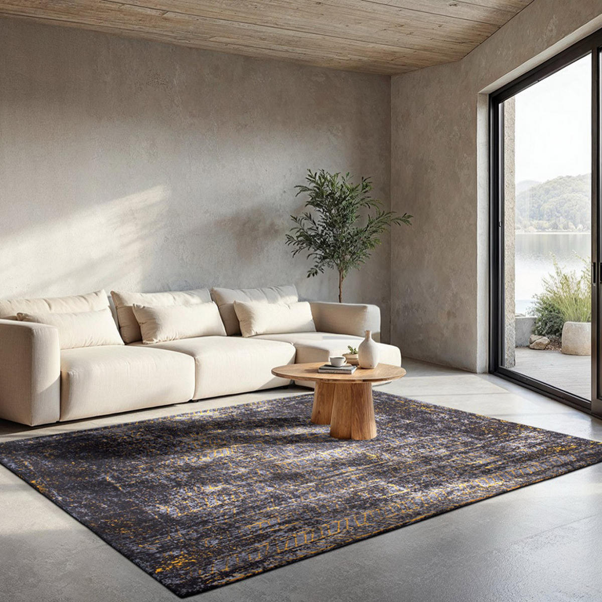TEPPICH Broadway Glitter Mad Men Jacob's Ladder 280/390 cm - Schwarz, Naturmaterialien/Textil (280/390cm) - Louis De Poortere
