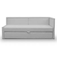 JUGENDBETT Caprili Hellgrau ausziehbar für 2 Personen - Hellgrau/Schwarz, Holz/Textil (82/189cm) - Selsey