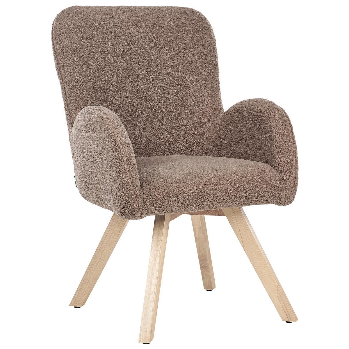 SESSEL Bouclé Braun Bjarn - Braun, Textil (60/90/55cm) - Beliani