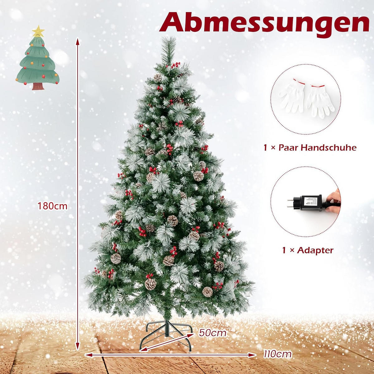 WEIHNACHTSBAUM 180cm Grün - Grün, Kunststoff (180cm) - COSTWAY