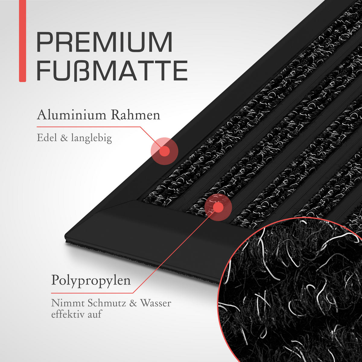ALU-FUSSMATTE AluGant DL - Anthrazit, Metall (80/50cm) - BoMoe