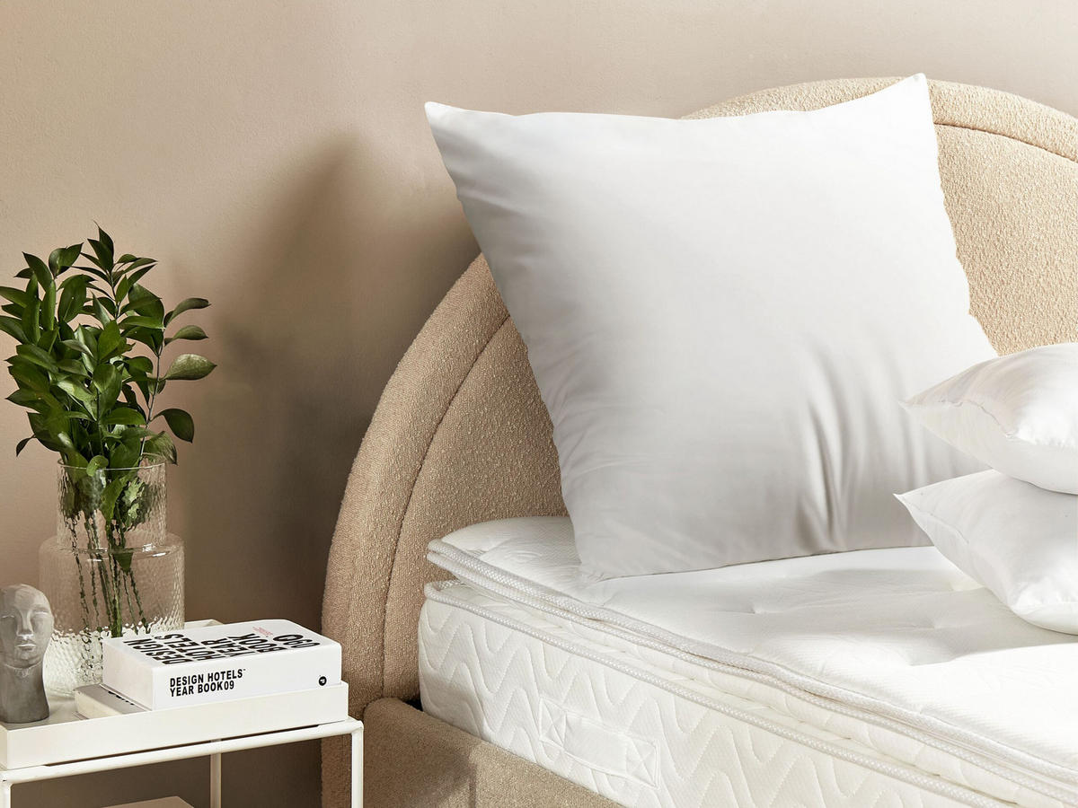 KOPFKISSEN Weiß 80/80 cm Errigal - Weiß, Textil (80/80cm) - Beliani