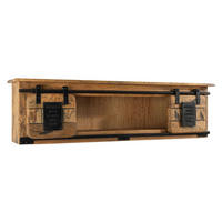 WANDREGAL Mango 130x25x35 natur lackiert RAILWAY #165 - Hellbraun, Holz (130/35/25cm) - Massivmoebel24