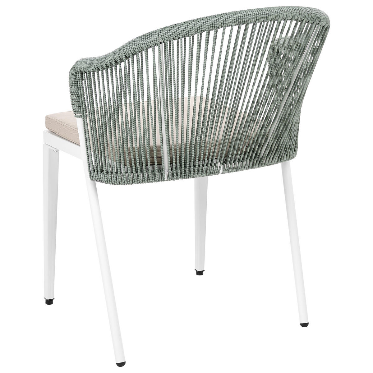 STUHL 2er-Set und Sitzkissen Metall Grün Paranea - Beige/Weiß, Metall (46/80/47cm) - Beliani