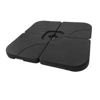 SONNENSCHIRMFUSS 4er-Set aus HDPE in Schwarz quadratisch mit Wasser oder Sand befüllbar wetterfest und standfest 150 × 50 × 7,5 cm je 8,8 kg - Schwarz, Kunststoff (50/50cm) - Livingandhome