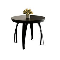 ESSTISCH ausziehbar Ø 100 LUGOS Schwarz Holz - Schwarz, Holzwerkstoff (100/100/77cm) - Compleo24