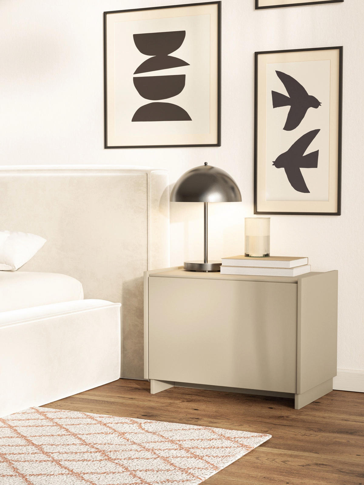 NACHTTISCH Magro Kaschmir 62 cm - Taupe/Kaschmir, Holzwerkstoff (62.3/46.2/39cm) - Selsey