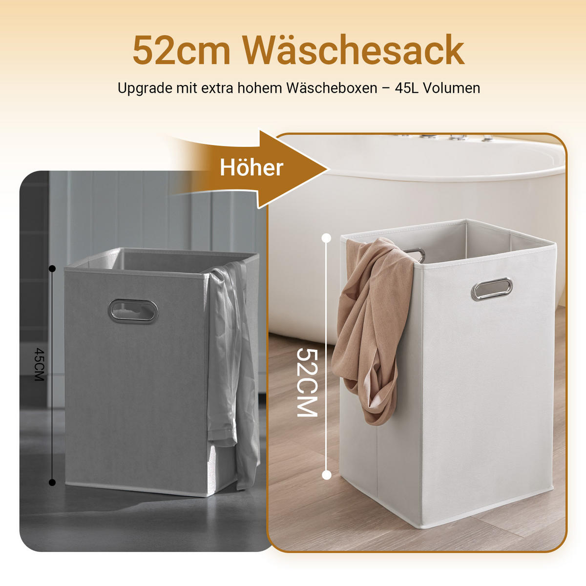 HOCHSCHRANK mit Wäschesack 40x38x180cm - Weiß, Holzwerkstoff (40/180/38cm) - SoBuy
