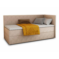 BOXBETT Flame - 80x200 - beige (Paros 02, Velvet - Paros) - Beige/Schwarz, Holz/Holzwerkstoff (80/200cm) - Sofnet