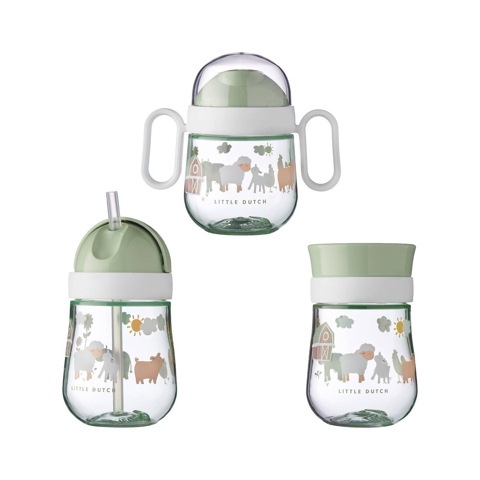 TRINKLERNBECHER Mio Little Farm 3er Set - Grün, Kunststoff (0.001L) - Mepal