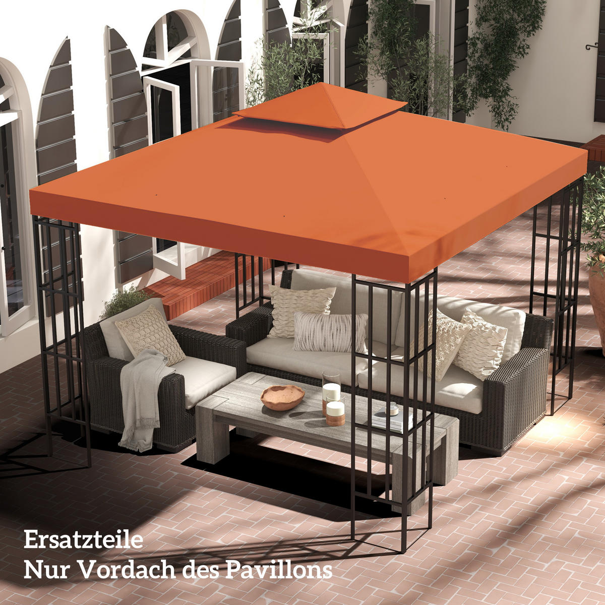 ERSATZDACH für Pavillon DE-05917 3/3 m Rostrot - Rostfarben, Textil (300/18/300cm) - ComfortXL