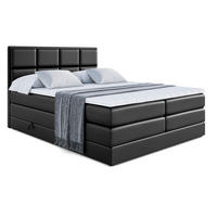 BOXSPRINGBETT NOVA KING - 200 x 200 - H3/H4 - Schwarz Hochglanz - Schwarz Hochglanz, Holzwerkstoff (200/200cm) - ALTDECOR