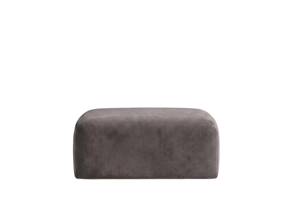 HOCKER, Sitzhocker, Velvet-Stoff Bluvel, Aschgrau, GRETA - Grau, Holz (91/40/89cm) - Kaiser Möbel