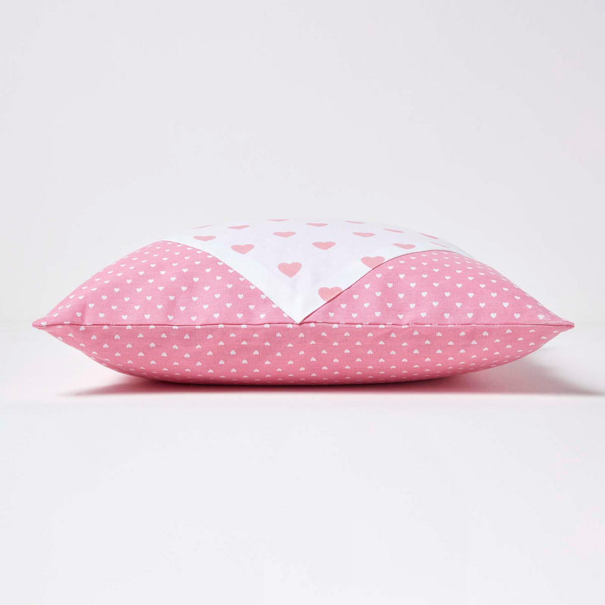 PATCHWORK-KISSENHÜLLE Herzen 45/45 cm - Rosa, Textil (45/45cm) - Homescapes