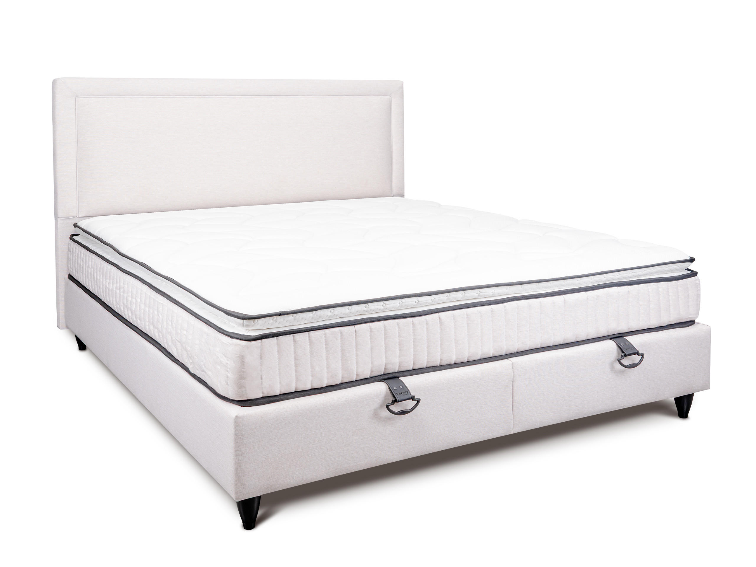 POLSTERBETT Snow Hellbeige 180/200 cm mit Bettkasten - Creme, Textil (180/200cm) - wonello