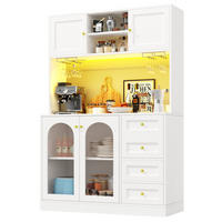 GESCHIRRSCHRANK aus MDF 120x40x188cm in Weiß mit LED-Lichtleiste - Weiß, Holzwerkstoff (120/188/40cm) - Modfu