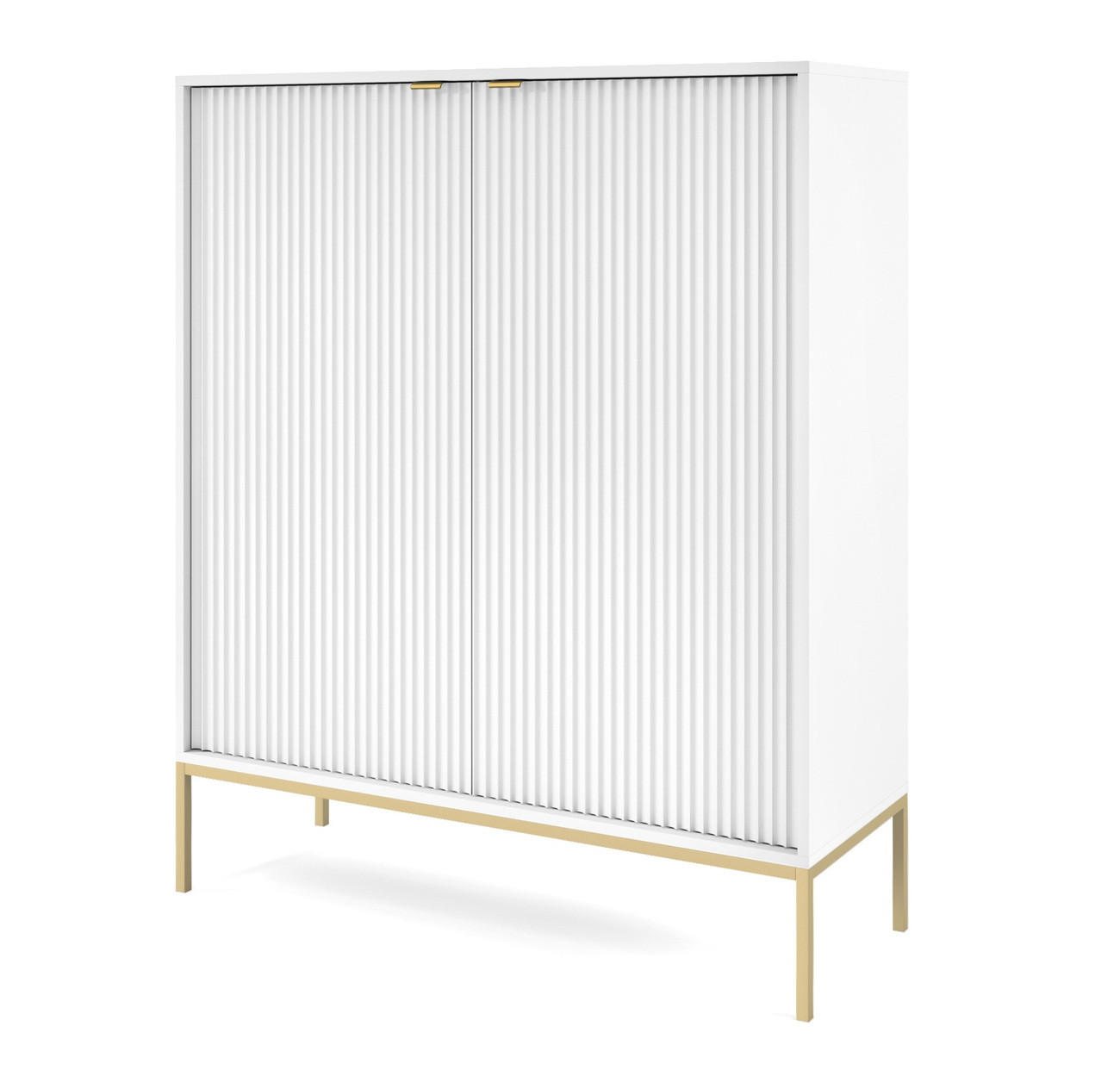 Emporius Sideboard Weiß, Gold 104x125x39 cm