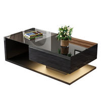 COUCHTISCH 105/55/32.5 cm schwarz aus Spanplatte mit LED-Effekt - Schwarz, Holzwerkstoff (105/55/32.5cm) - OKMYHOME