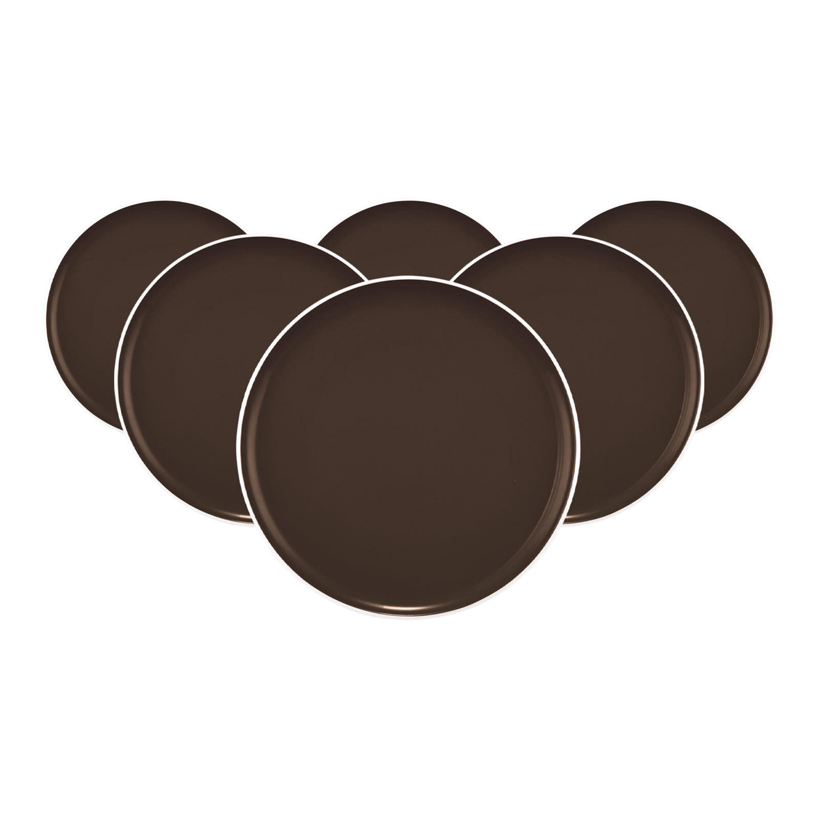 FRÜHSTÜCKSTELLER Sento Home Pure Colors Chocolate Brown ø 21,4 cm 6er Set - Dunkelbraun, Keramik (21.4cm) - Seltmann Weiden