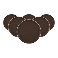 FRÜHSTÜCKSTELLER Sento Home Pure Colors Chocolate Brown ø 21,4 cm 6er Set - Dunkelbraun, Keramik (21.4cm) - Seltmann Weiden