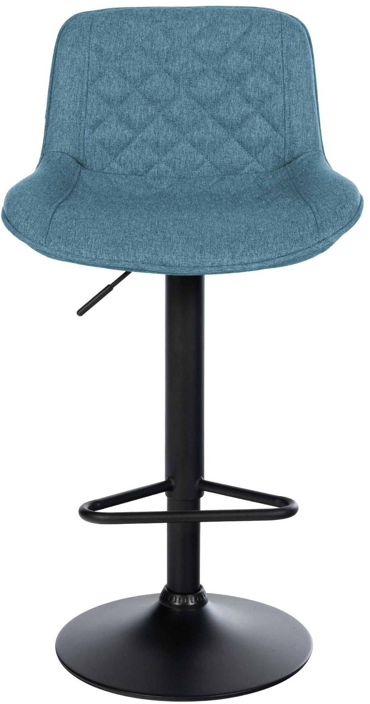 BARHOCKER Stoff Blau - Blau/Schwarz, Textil/Metall (50/84/52cm) - CLP