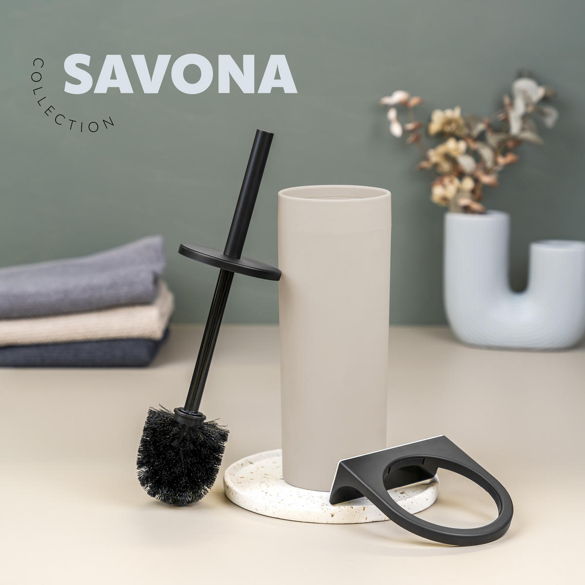 WC-GARNITUR SAVONA, beige, Kunststoff - Beige, Kunststoff (12/36.5/13cm) - bremermann