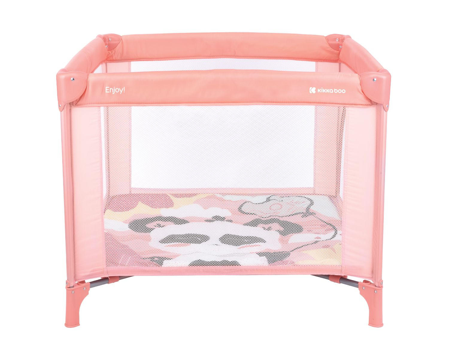 LAUFSTALL Enjoy pink 92 x 92 cm, klappbar, Tragetasche, Sichtfenster, Babyreisebett - Pink, Metall (92/77/92cm) - Kikka boo