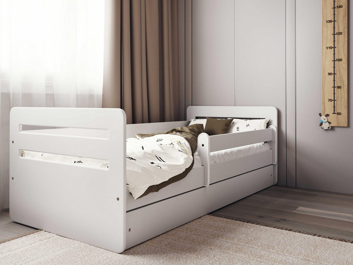 KINDERBETT Tomi mit Schublade ohne Matratze 90/65/144 - Weiß, Holzwerkstoff (80/140cm) - RAUMHIRSCH FURNITURE