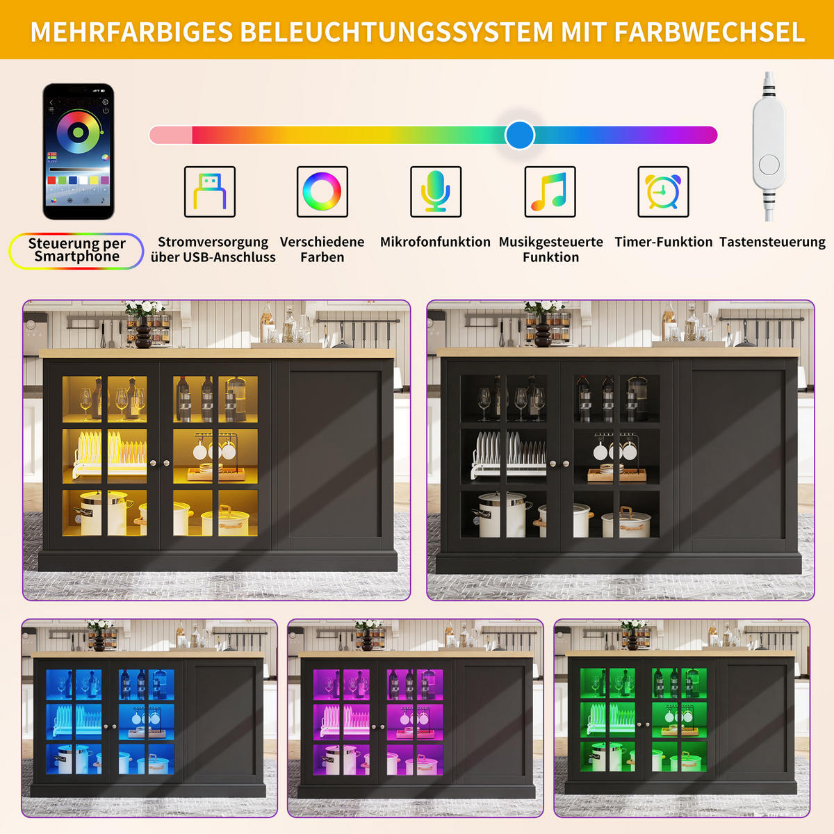 BARTISCH Schwarz 120/70/90 cm - Schwarz, Holzwerkstoff (120/90/70cm) - PANGIVO