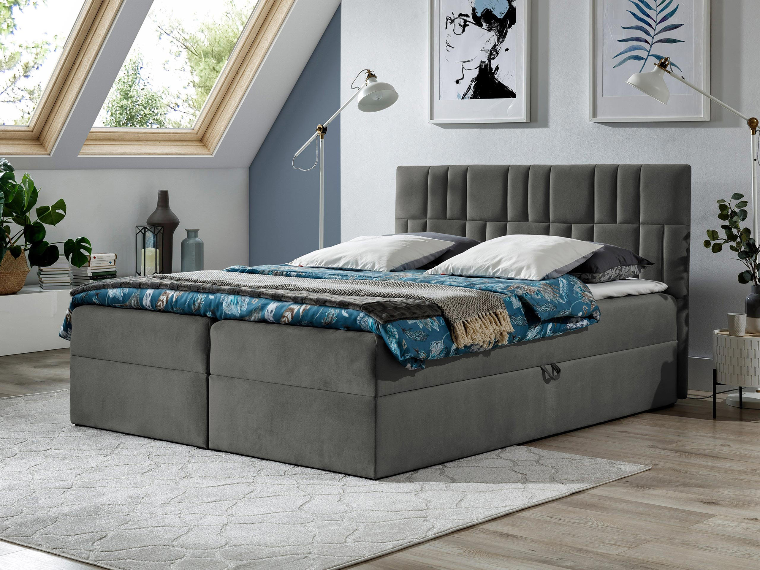 BOXBETT Top 3 - Grau, Holz (140/200cm) - MIRJAN24