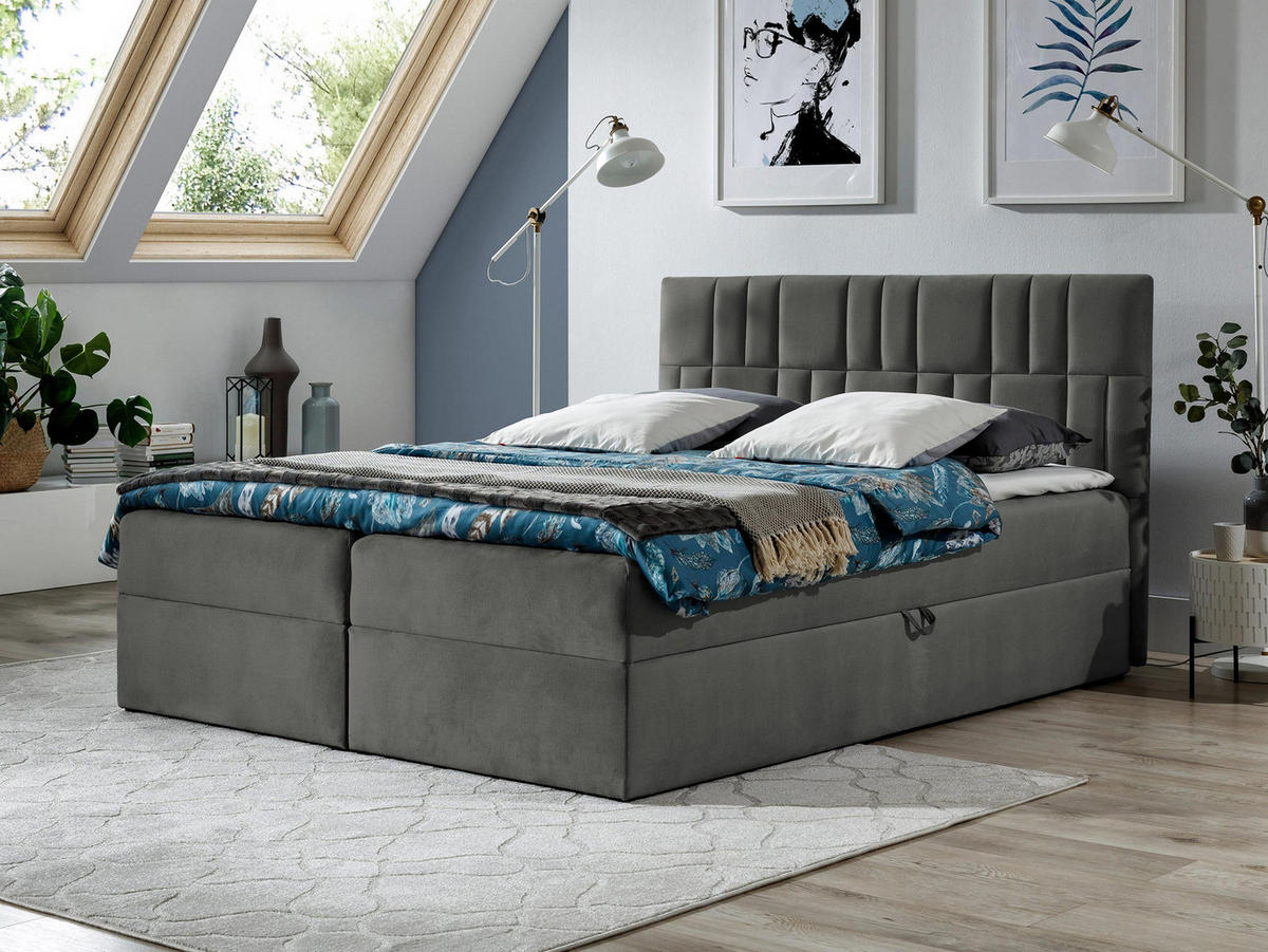 BOXBETT Top 3 - Grau, Holz (140/200cm) - MIRJAN24