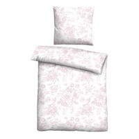 BETTWÄSCHE-GARNITUR Satin Rosen Fein rose, 135x200 cm + 80x80 cm - Rosa, Textil (135/200cm) - Castell