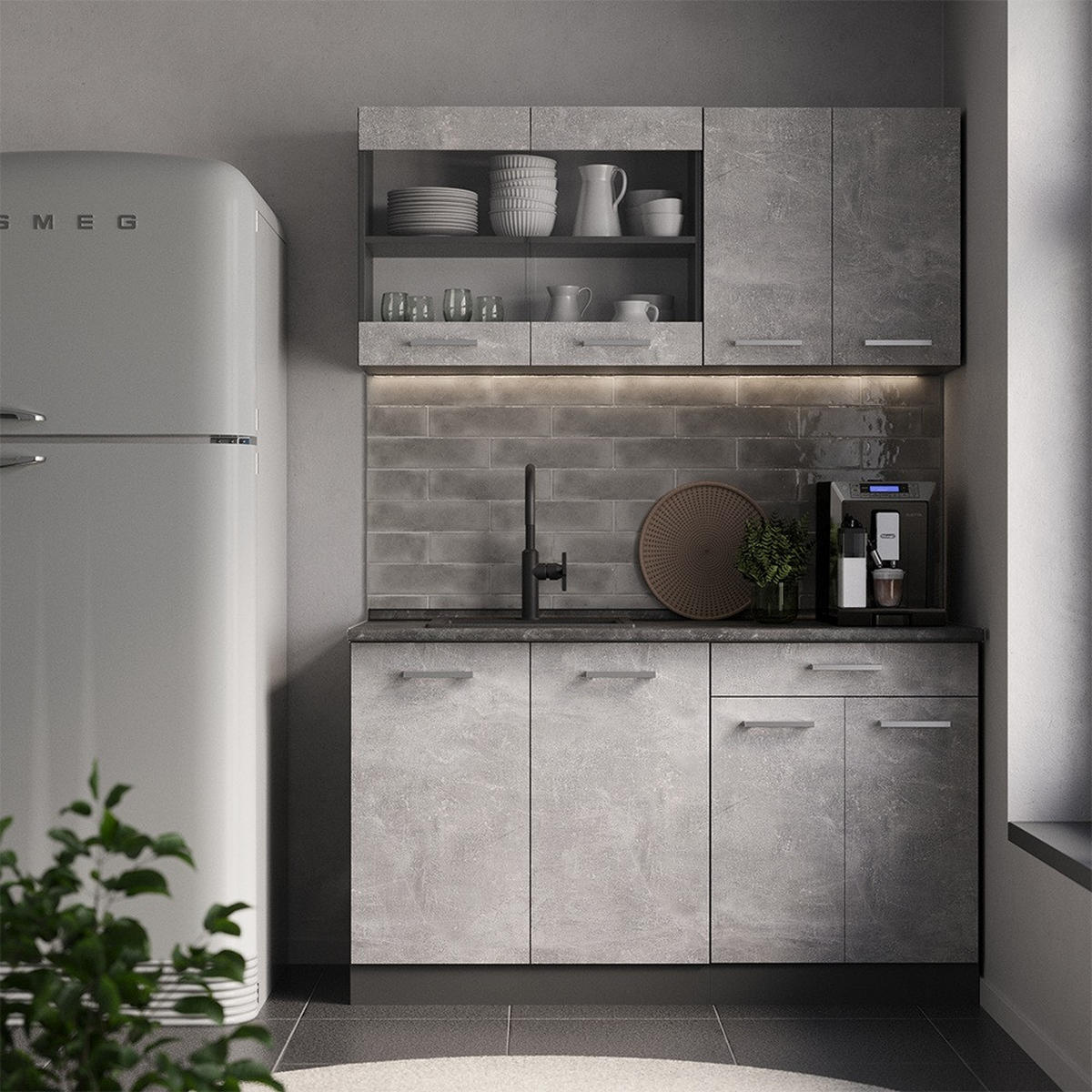 Anthrazit/Grau, Holzwerkstoff (140/81.6/60cm) - Vicco