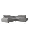 ECKSOFA APOLLO KN09, Eckcouch in L-Form mit Schlaffunktion, Farbe: Grau, Kunstleder, Ottomane Links - Grau, Textil (255/255cm) - O-Sofa