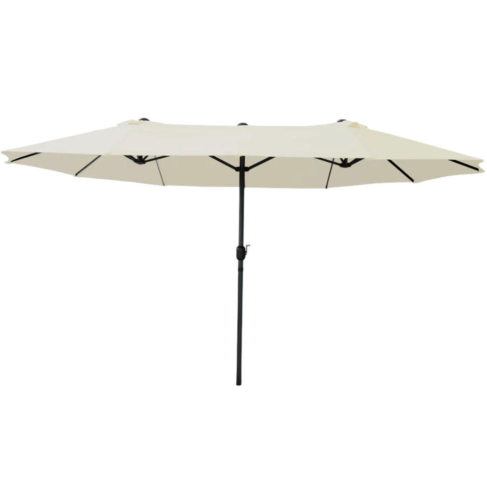 DOPPELSONNENSCHIRM 450x260cm KOGO XXL Sonnenschirm Creme - Creme, Kunststoff (450/260cm) - DELUKE