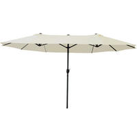 DOPPELSONNENSCHIRM 450x260cm KOGO XXL Sonnenschirm Creme - Creme, Kunststoff (450/260cm) - DELUKE