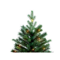 WEIHNACHTSBAUM künstlicher BERNARD 60 cm, grün, 2D/3D, 68 Zweige, 50 warmweiße LED, inkl. Pflanztopf mit Jutesack - Grün, Kunststoff/Stein (40/60cm) - LAALU