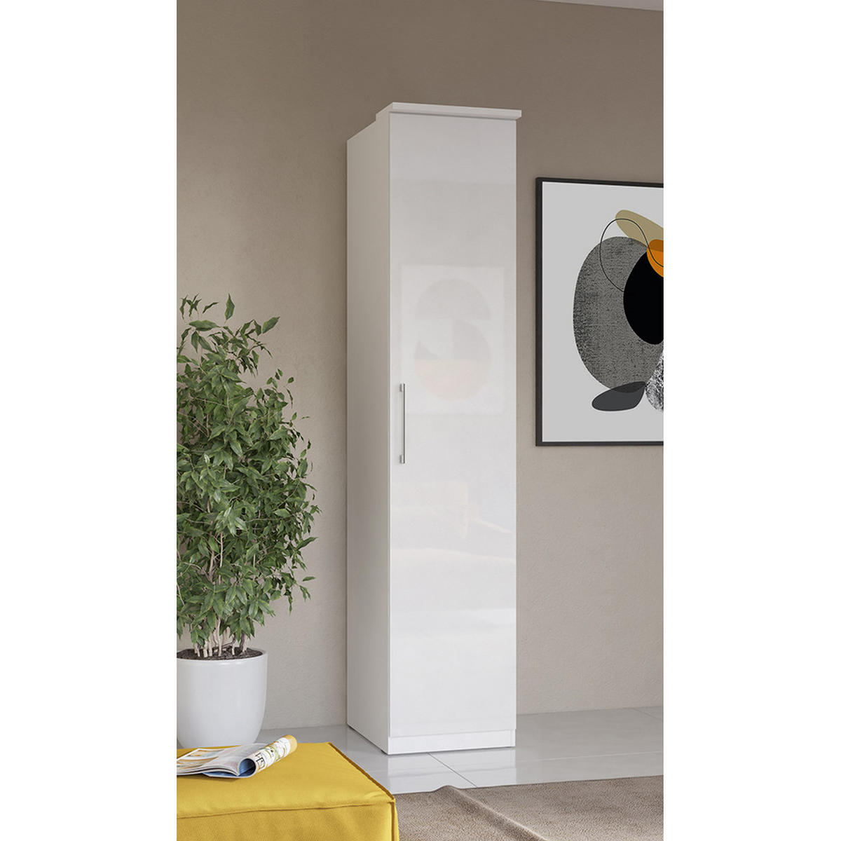 KLEIDERSCHRANK Olmo-83 - Weiß, Holzwerkstoff (45/217/63cm) - Lomado