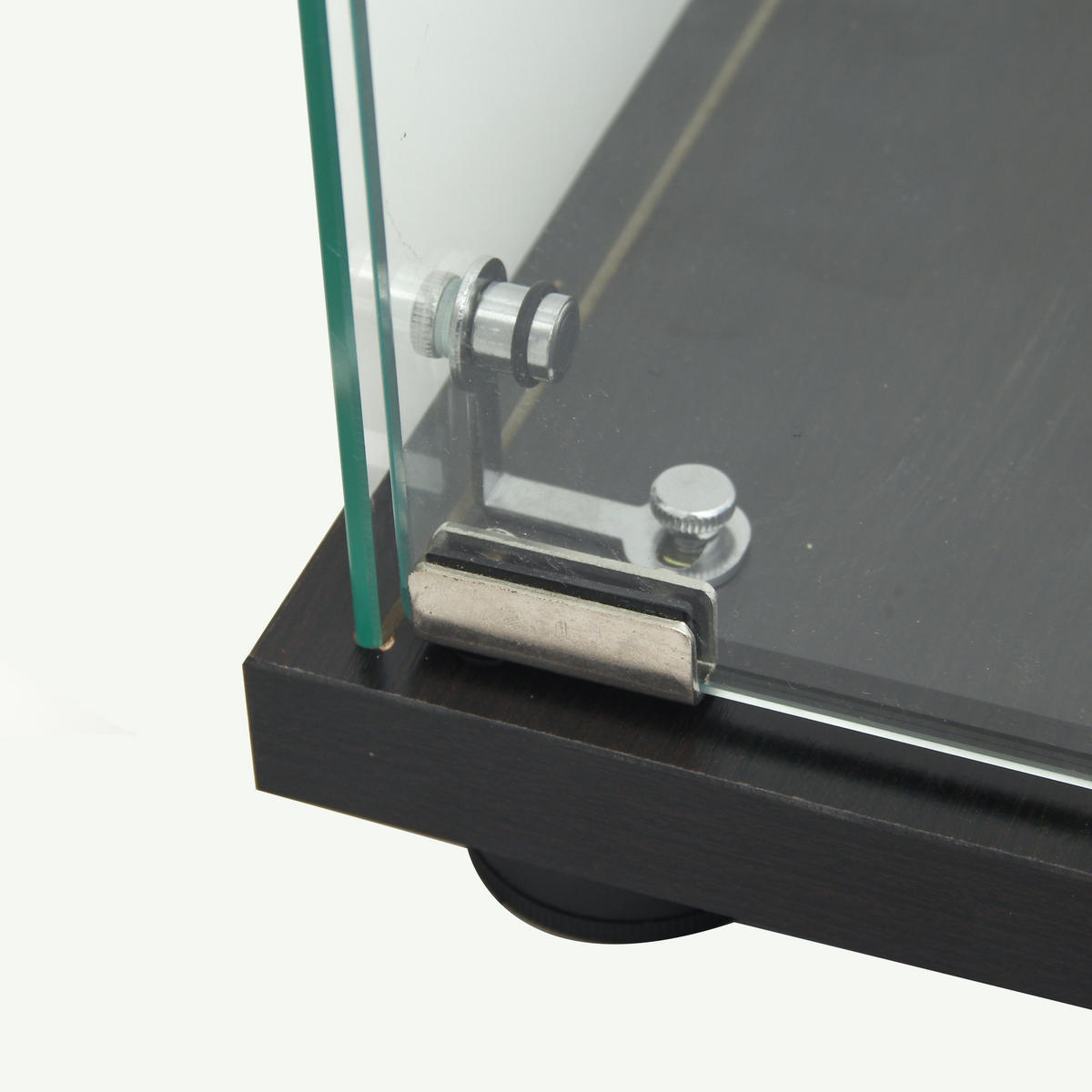 GLASVITRINE 42x36x164 cm 1 Tür Schloss 4 Einlegeböden LED schwarz - Schwarz, Holz (42.5/164/36.5cm) - LEBENLANG