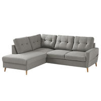 ECKSOFA mit Ottomane - Webstoff - Hellbraun/Grau, Textil (230/200cm) - home24